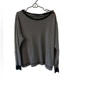 Lauren Ralph Lauren Womens Striped Tee‎  Long Sleeve Elbow Patched Size 3x